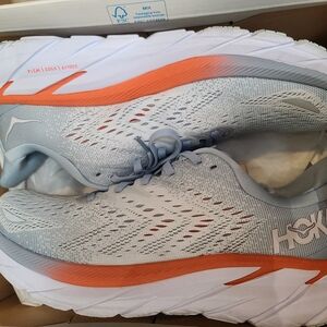 HOKA Blue and Orange Running Shoes